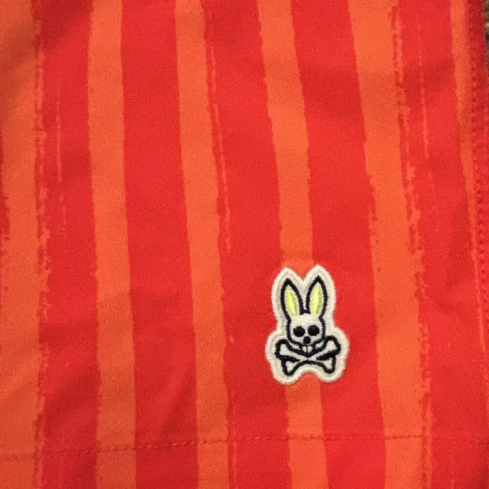 Psycho Bunny Torver Swim Trunks 3XL Orange Stripe Clown Fish 9